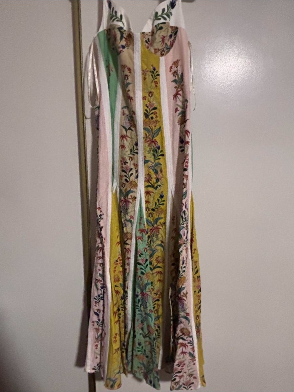 FARM Rio Pastel Striped Floral Maxi Dress in Yellow, Pink, Green and Cream